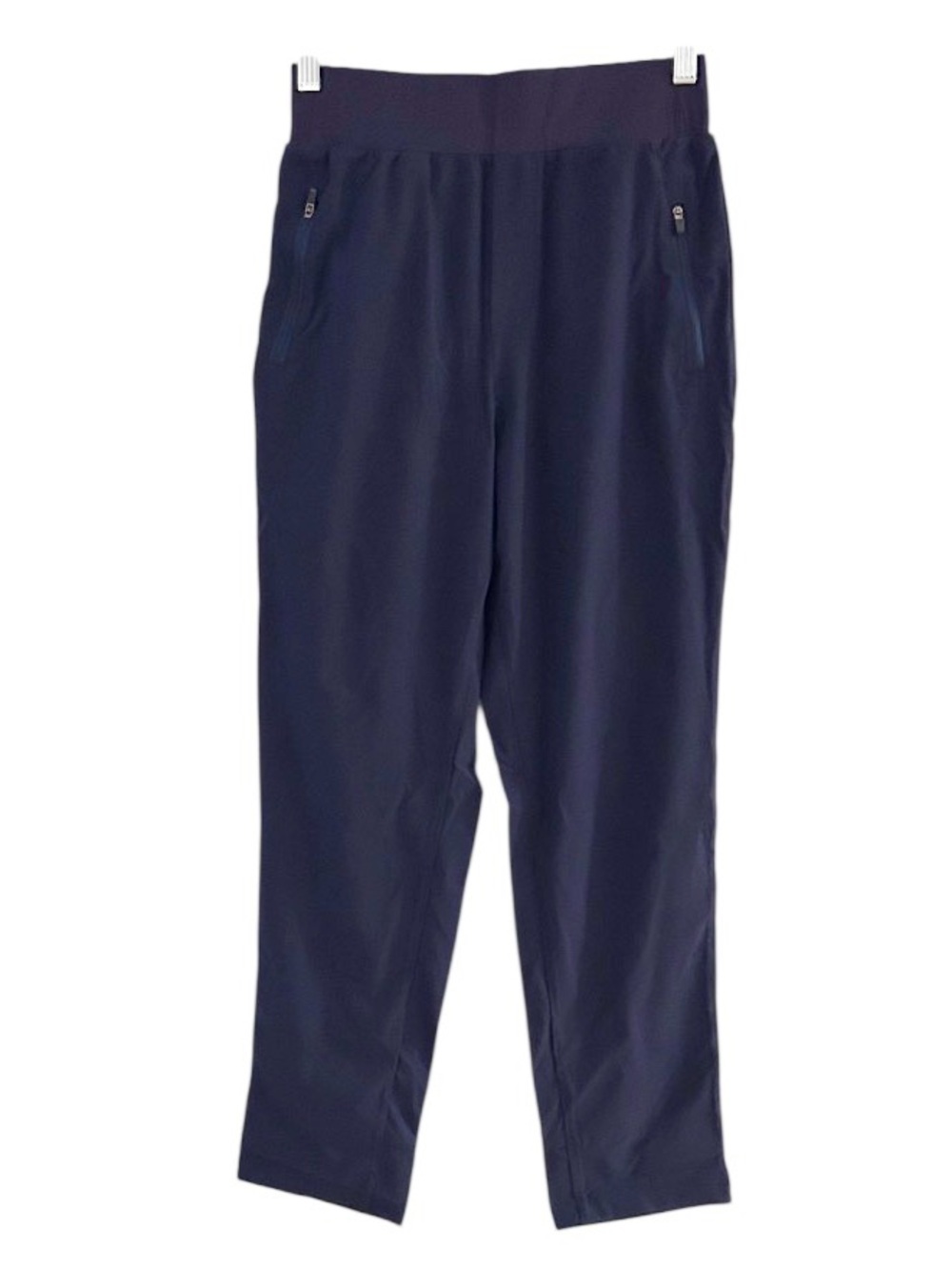 Halara Navy Blue Pants Side Zipper Tapered Small Nylon Stretch NEW With tags